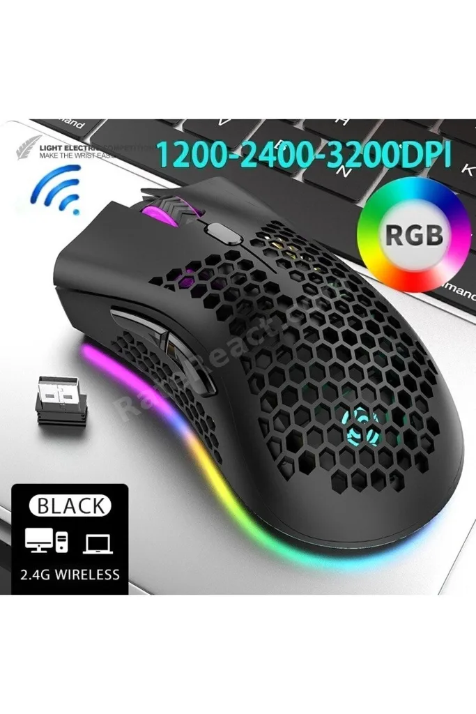 2.4g Kablosuz Wireless Sessiz Şarj Edilebilir Mause. Mini Ergonomik Led Aydınlatmalı .