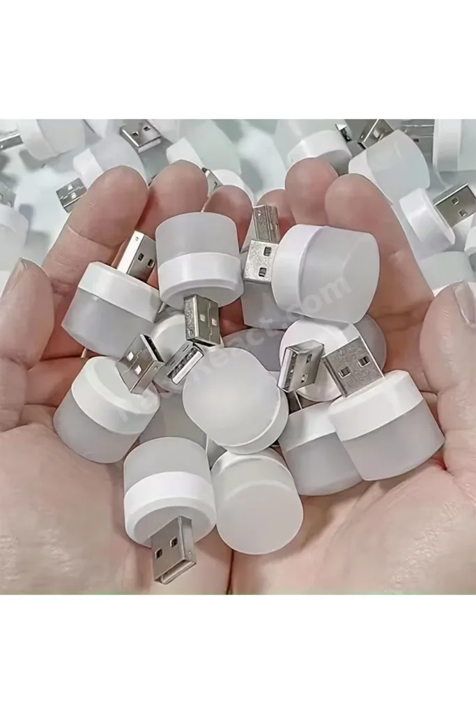 USB Mini Top LED 10’lu Aydınlatma Seti – Beyaz Renkli Gece Lambası, Enerji Tasarruflu Mikro LED Işık