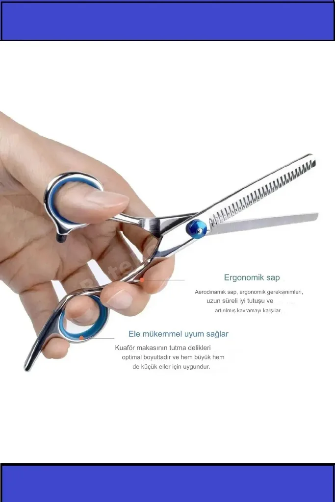 7 Parça 6 Inç 17 Cm Uzunluk Deri Çantalı Titanium Gri Profesyonel Kuaför Berber Saç Makas