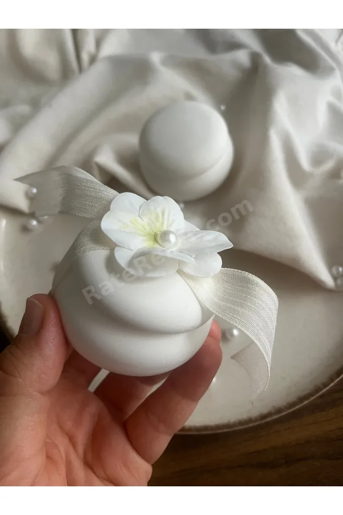 Taştozu çiçek detaylı mum Söz, Nişan, Düğün, Kına, Nikah, Yenidoğan, Mevlit Hediyelik - 10 adet