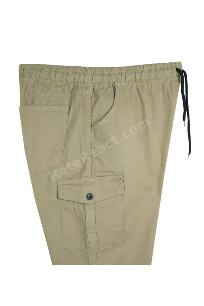 Kargo Cepli 100 Kilo-180 Kilo Arası Için Uygun Erkek Büyük Beden Gabardin Pantolon Bej