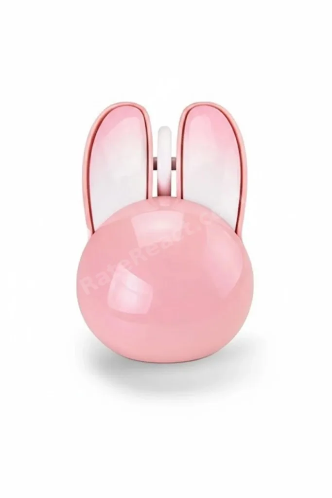 Tavşan Figürlü Kablosuz Mouse Pil Dahil Etiket Hediyeli Pembe