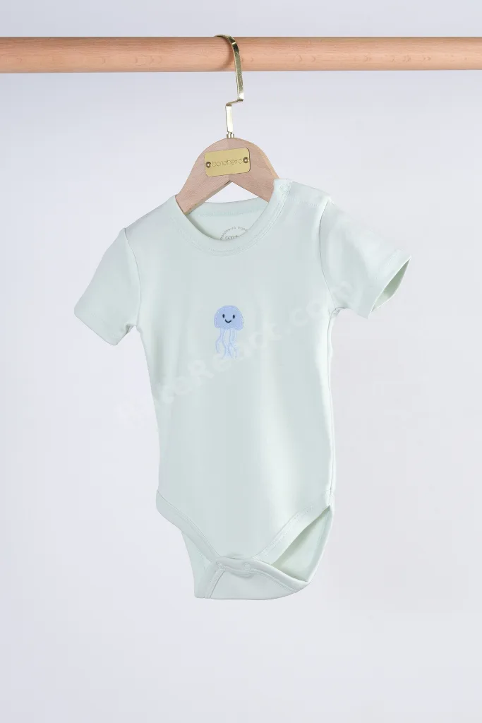 3'lü Set %100 Pamuk Aplike Nakışlı Bebek Ve Çocuk Zıbın & Body