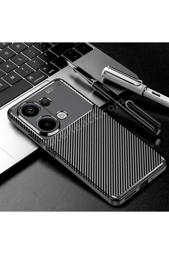 Xiaomi Poco X8 Pro Max Uyumlu Kılıf Kamera Çıkıntılı Karbon Desenli Renk Atmaz Koruyucu Negro Kapak