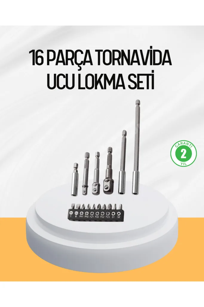 SEMEGLBL Ergonomik 16 Parça Bits Tornida Uç ve (152920) Adaptör Seti