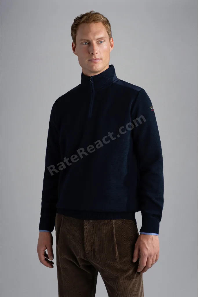 MEN'S ZIPPED PULLOVER C.W. WOOL