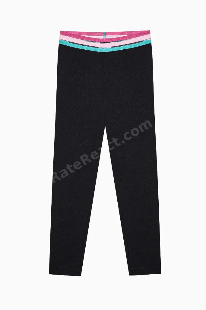 Kız Çocuk Elastic Detail Siyah Tayt