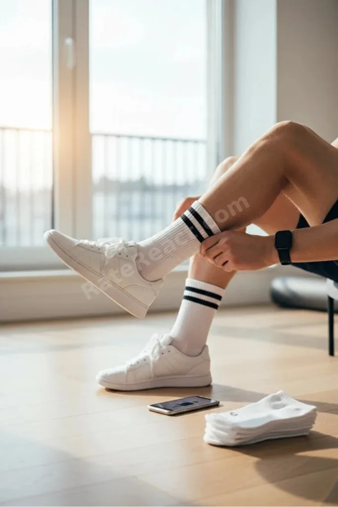 6 Çift Kolej Tenis Spor Çorap Seti Pamuklu 4 Mevsim Cool Comfort
