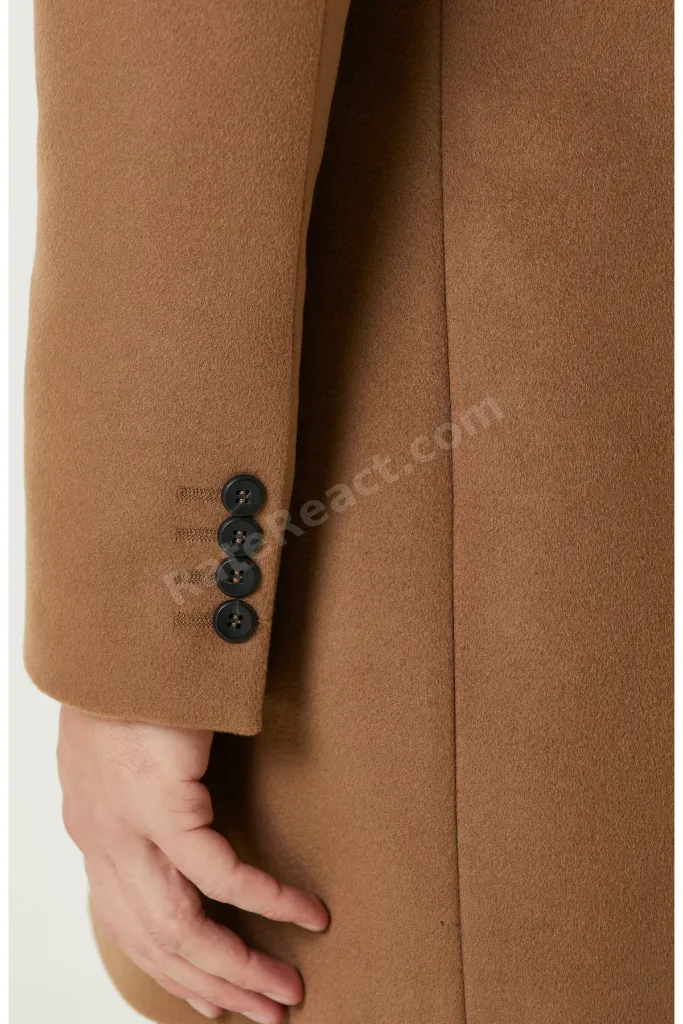 Camel Kaşmir Karışımlı Palto