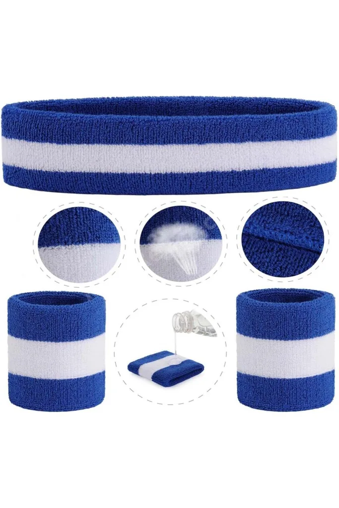 LACİVERT Saç Bandı, Bandana, Hairband, Ve Bileklik 3'lü Takım.