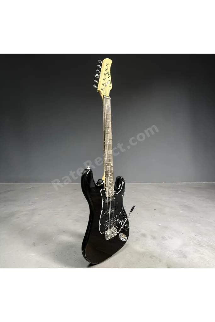 Elektro Gitar Hss Manyetik Black Picguard 4/4 Kılıf Kablo Pena Askı Hediyeli