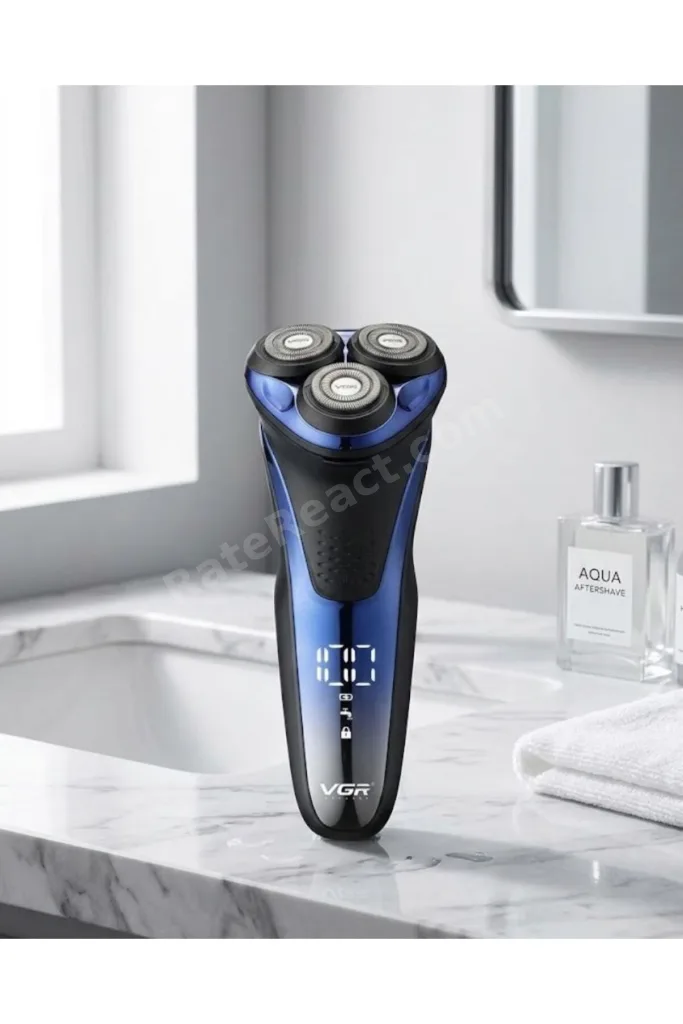 3 Başlıklı Elektrikli Tıraş Makinesi Su Geçirmez Dijital Göstergeli