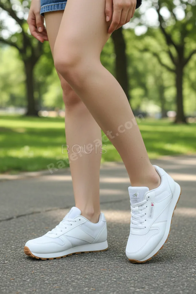 Kadın Beyaz Gümüş Bağcıklı Casual Rahat Taban Konforlu Yumuşak Yürüyüş Günlük Sneaker Spor Ayakkabı