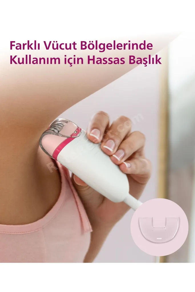 BRE255/05 Kablolu Epilatör,Bacak İçin Kullanım,Işık Özellikli,3 Ek Parçalı,2 Hız Ayarı