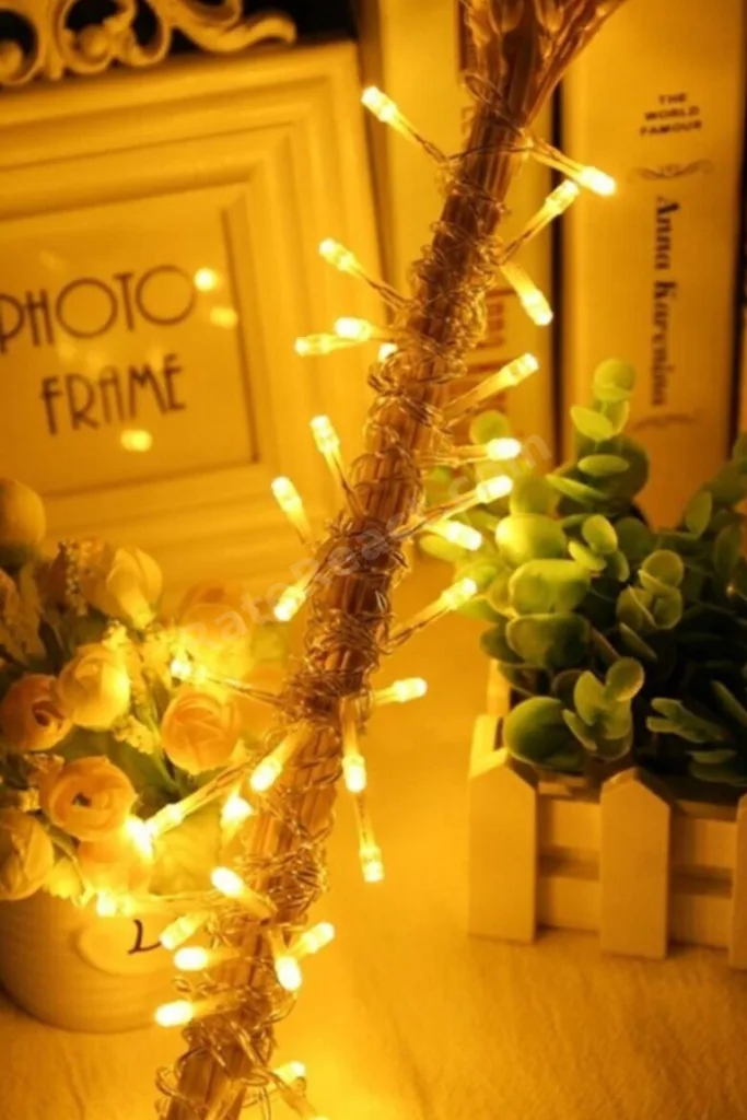 ® 10 Metre 100 Ledli 8 Fonksiyonlu Dekoratif Lambader Sarı Lamba