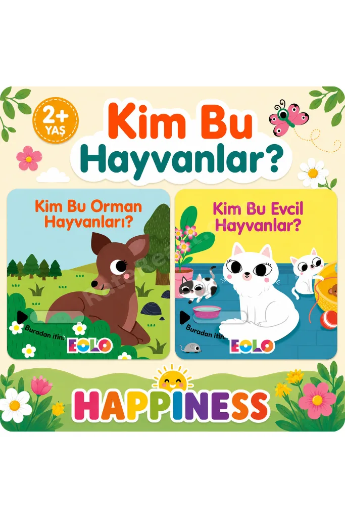 Kim Bu Orman Hayvanları? & Kim Bu Evcil Hayvanlar? 2’li Kitap Seti 2+ Yaş