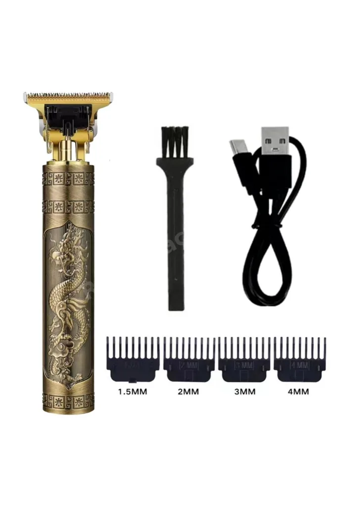 ® Vintage Görünümlü Güçlü 4 Farklı Başlıklı USB ŞarjlI Manuel Tıraş Makinası