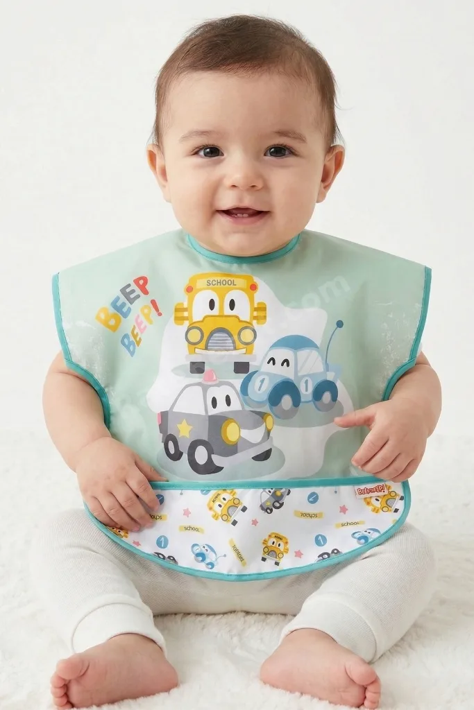 6'lı Erkek Set Kısa Kollu Bağlamalı Ayarlanabilir Sıvı Geçirmez Aktivite ve Mama Önlüğü