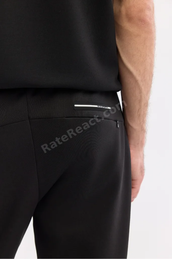 Erkek Siyah Beli Lastikli Bağcıklı Bi-Stretch Regular Fit Eşofman Altı A51Y3400