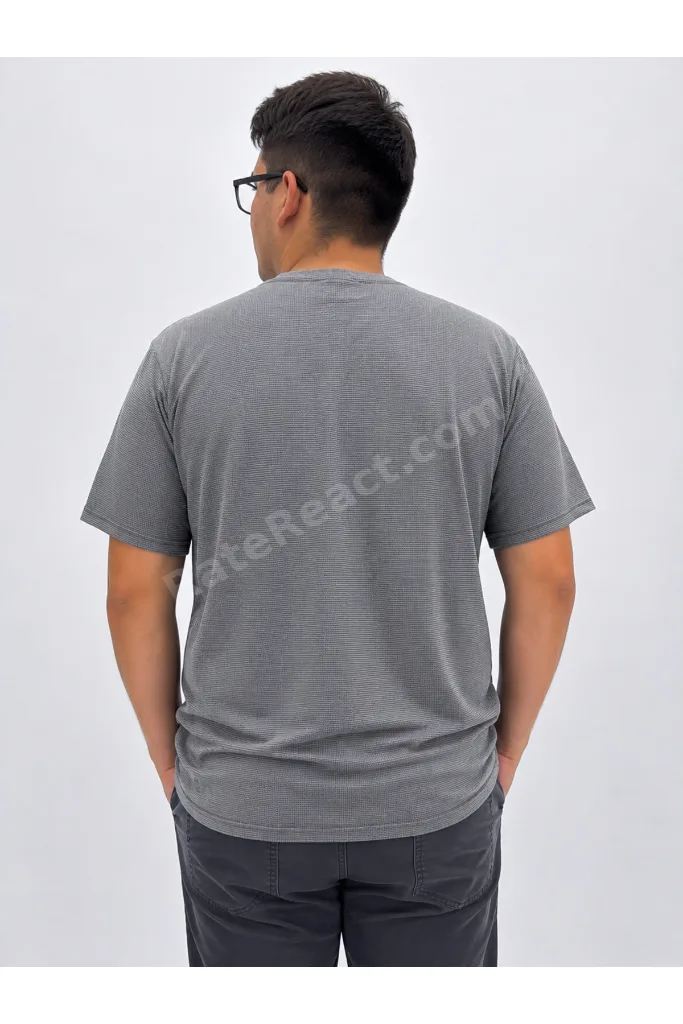 Büyük Beden Sıfır Yaka Waffle Kumaş Basıc Erkek Tshirt