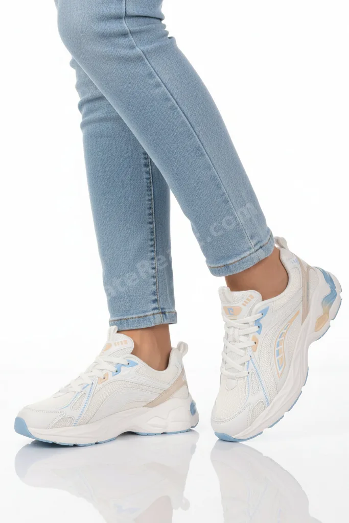 Beyaz-Mavi Memory Hafif Esnek Unisex Spor Ayakkabı PCI-11369 G