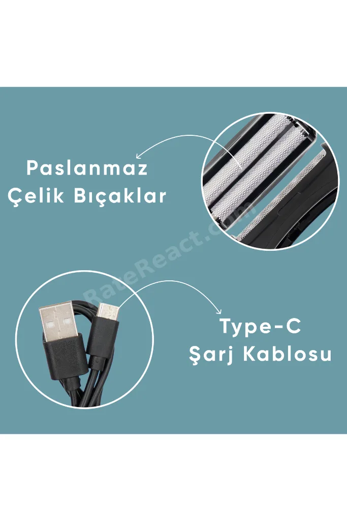 Şarjlı Yedek Başlıklı Sakal Tıraş Makinesi Erkek Kişisel Bakım MR-150