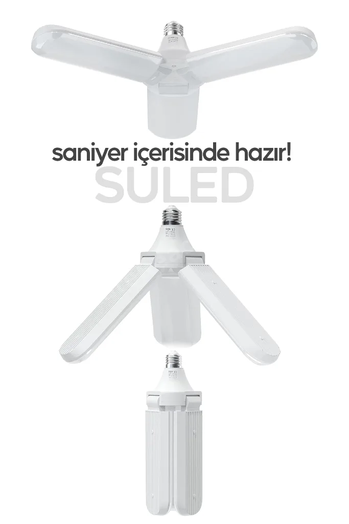 Sl-6347 Pervane Ampul 40-45w Yeni Nesil Beyaz Led Ampul 3 Modlu Ultra Güçlü Pro