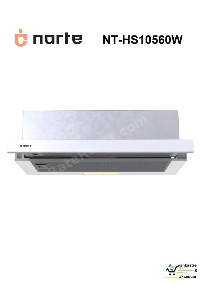 HS10560 Sürgülü Aspiratör 60cm 300m³ 41dB(A) Bacalı Opsiyonel Bacasız Çekmeli Ankastre