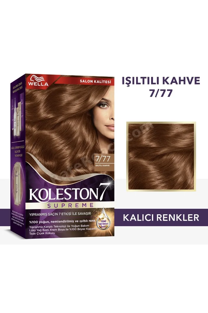 Koleston Supreme Kit Saç Boyası 7/77 Işıltılı Kahve