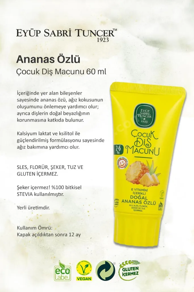Doğal 5 Adet Ananas Özlü Diş Macunu 60 ml, Rosie Hediye
