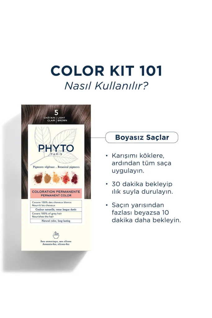 Color Amonyaksız Kalıcı Doğal Içerikli Bitkisel Saç Boyası 5 Açık Kestane