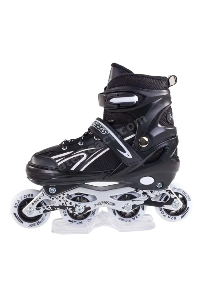 Silikon Teker Metal Ayarlanabilir Yetişkin Çocuk Pateni Işıklı 2+2 Çanta Hediyeli Alıştırma Pateni