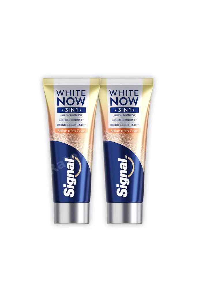White Now Diş Macunu 3 in 1 Shine With Care 75 ml x2