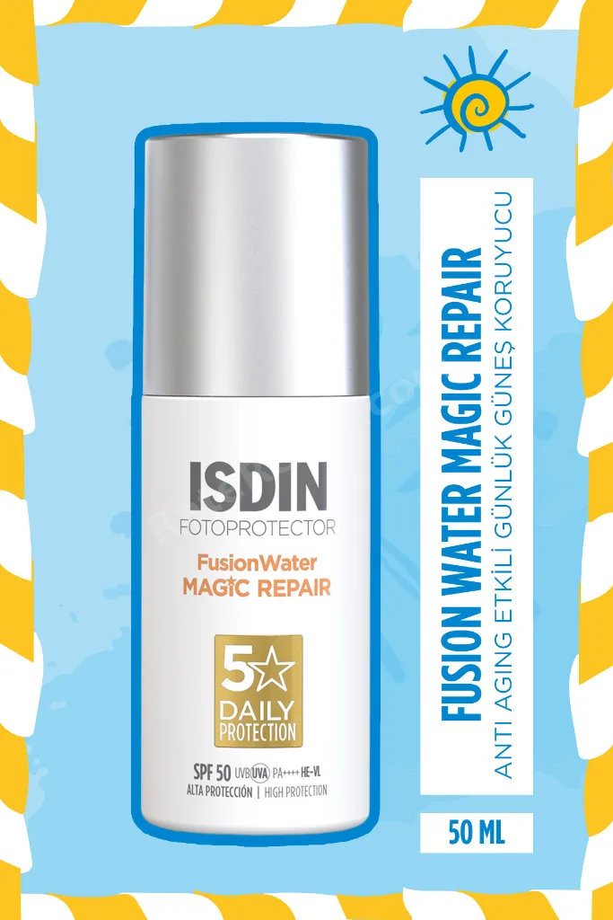 Fotoprotector Fusion Water Magic Repair Spf50 50 ml Yaşlanma Karşıtı Onarıcı Yüz Güneş Kremi