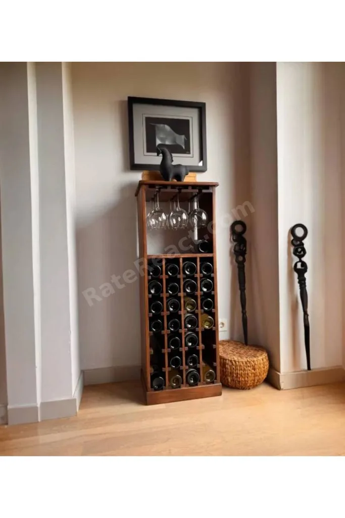 JANİSA MASİF AĞAÇ ŞARAP STANDI, İÇKİ DOLABI, ELA WOODWORKİNG ART.