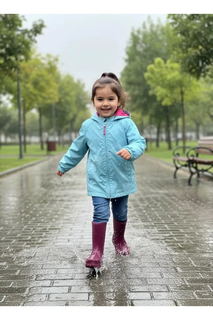 Bahçe ve Yağmur Renkli Çocuk Çizmesi 26-35 FUŞYA