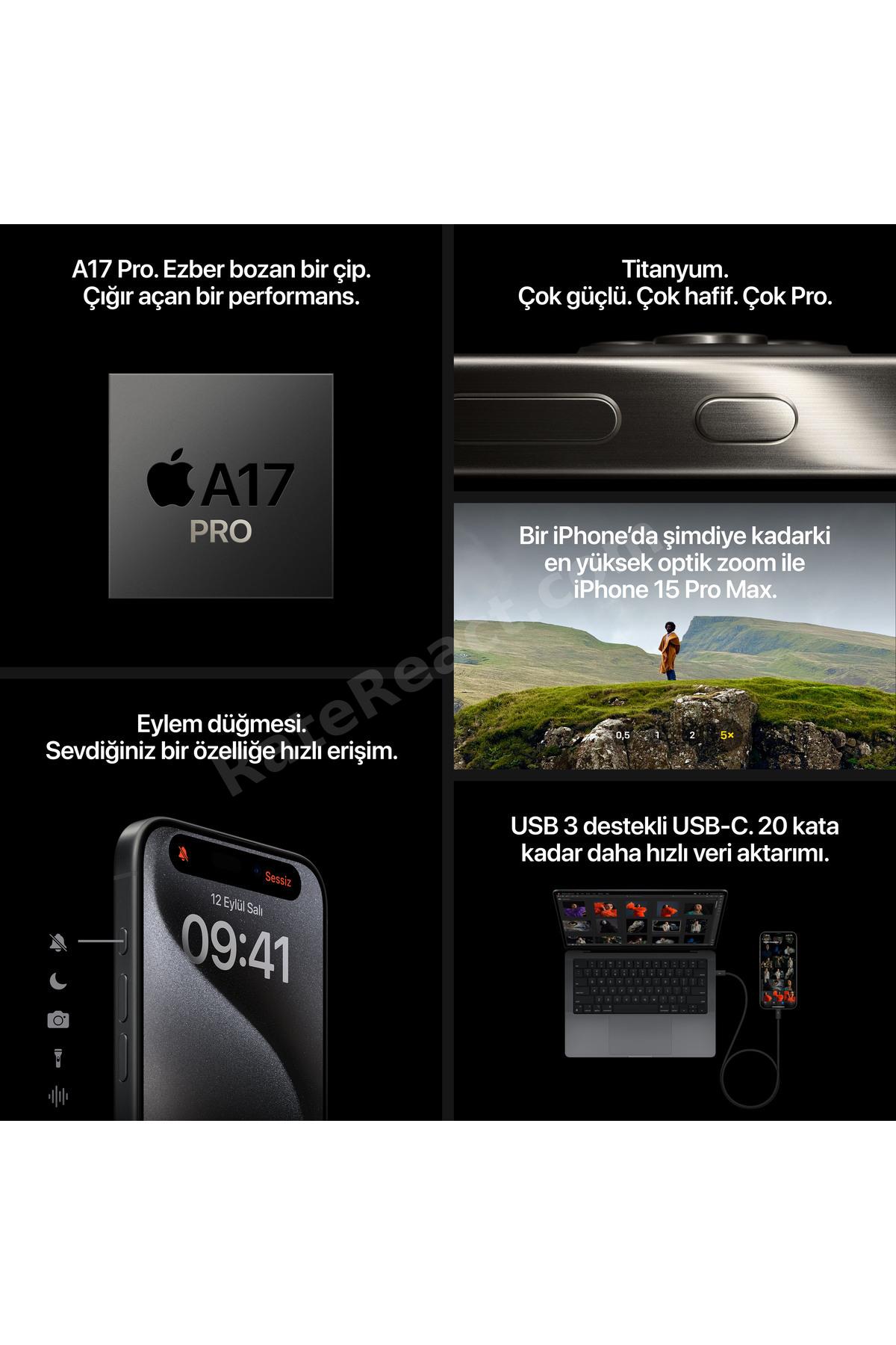 iPhone 15 Pro 512 GB Siyah Titanyum