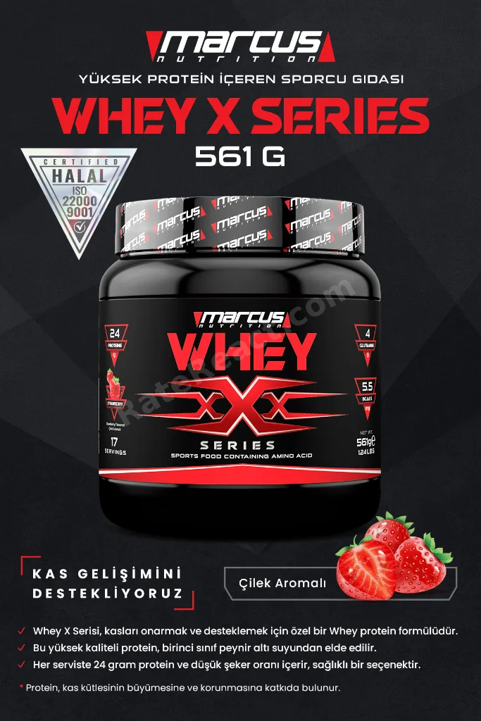 Marcus Whey Protein Tozu X Series 561 G (ÇİLEK AROMALI)