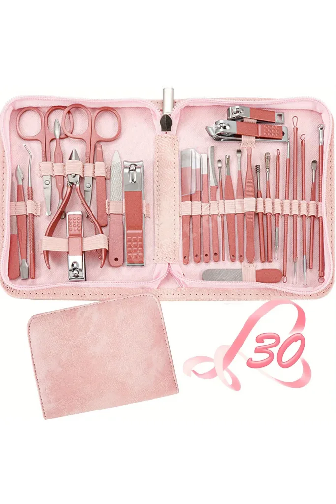 Çantalı Paslanmaz Çelik Manikür&pedikür Set 30 Parça