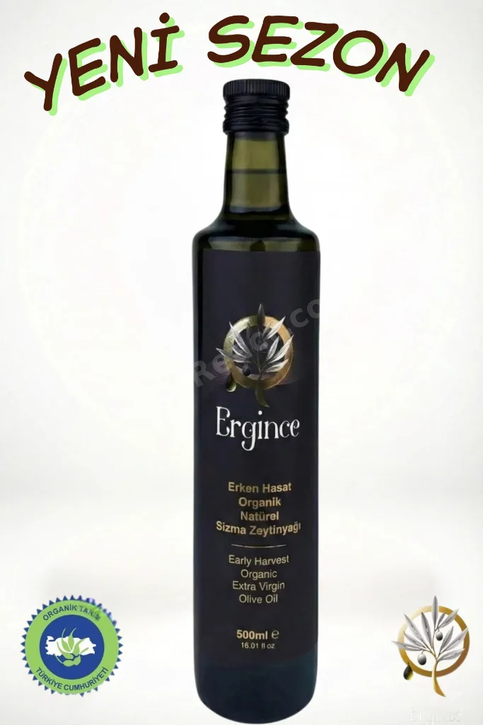 Organik Erken Hasat Natürel Sızma Zeytinyağı 500 ml – Soğuk Sıkım 0,18 Asit Premium Lezzet