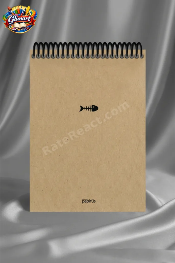 üstten spiralli 100 yaprak çizgisiz orta boy sert kapak bloknot defter kraft kağıt 16x23 cm