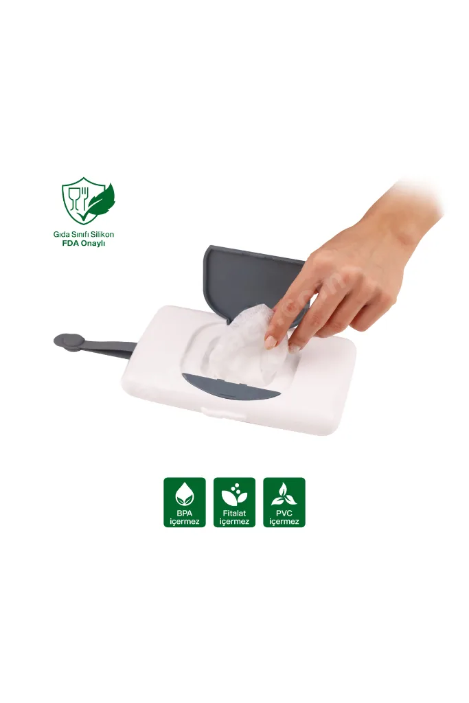 Islak Mendil Kutusu + Silikon Banyo Siperliği + Silikon Mama Önlüğü Seti