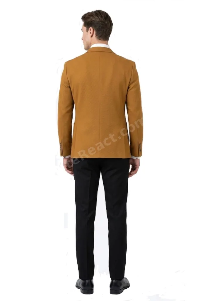 Erkek 6 Drop SlimFit Sivri Yaka Camel Ceket Premium Kumaş Özel Kalıp 1640-004