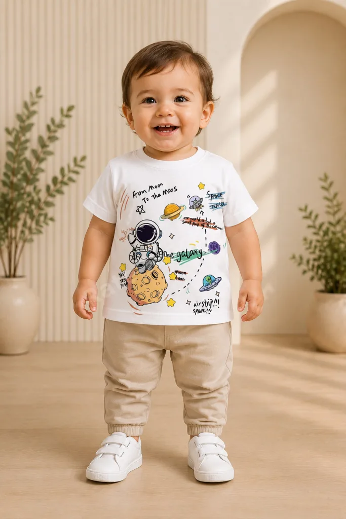 Çocuk T-Shirt Yazılı İyiyim Ama Deliricem Gibi Baskılı %100 Pamuk Kısa Kol T-Shirt