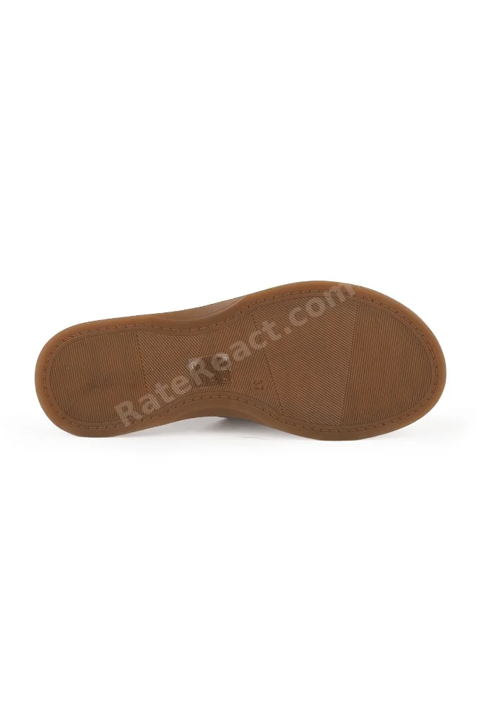 Kadın Babet Slip-on Lazer Kesim Zımbalı Antik Deri Anne Ayakkabısı L082.26683