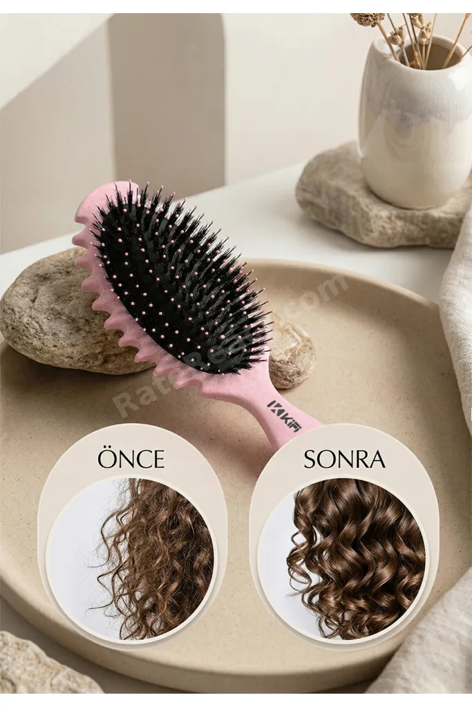Magical Curl Saç Fırçası - Kıvırcık Tarağı Pembe