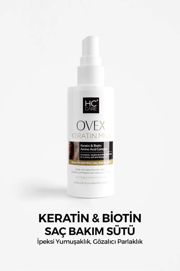 Ovex Keratin & Biotin Saç Bakım Sütü - Onarıcı, Isı Koruyucu, Kolay Tarama ve İpeksi Yumuşaklık