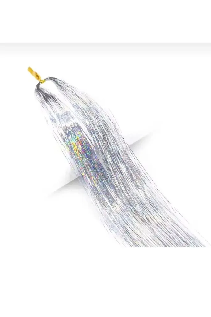 Tinsel Bağlamalı Gümüş Renk Saç Simi