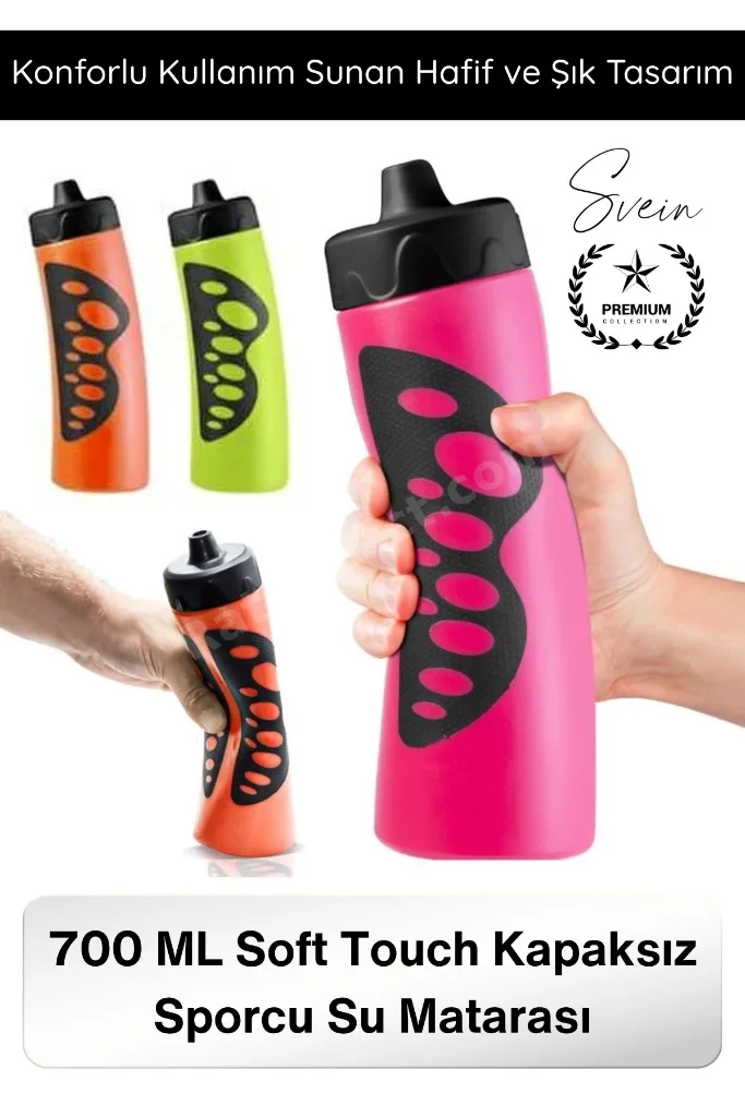 Yumuşak Dokulu Spor Su Şişesi 700 ML Hafif ve Renkli Taşınabilir