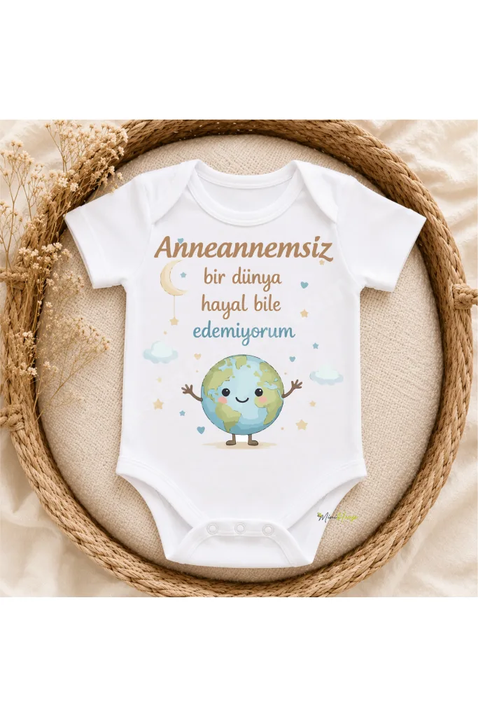 DEDE AMCA DAYI TEYZE ABLA ABİ ANNEANNE BABAANNE HALA YAZILI Bebek Body Zıbın